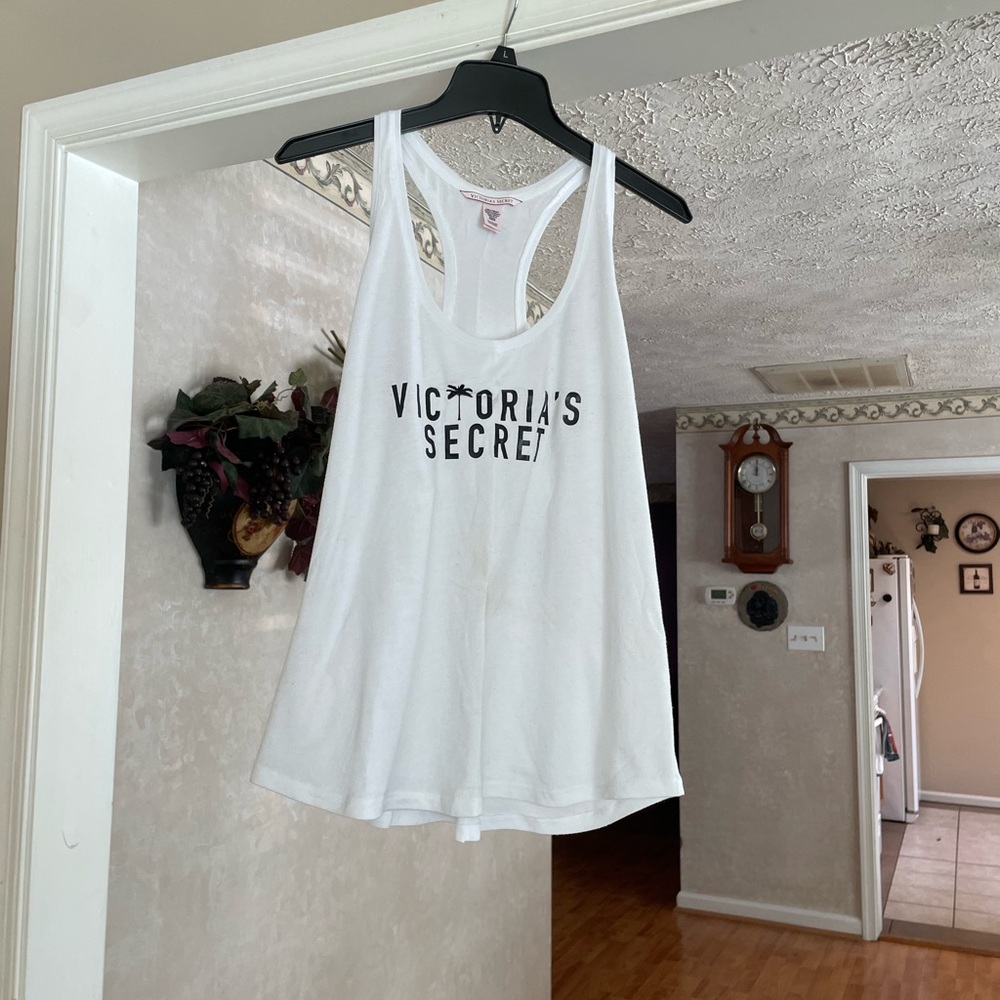 Victoria's Secret White Racerback Tank Top